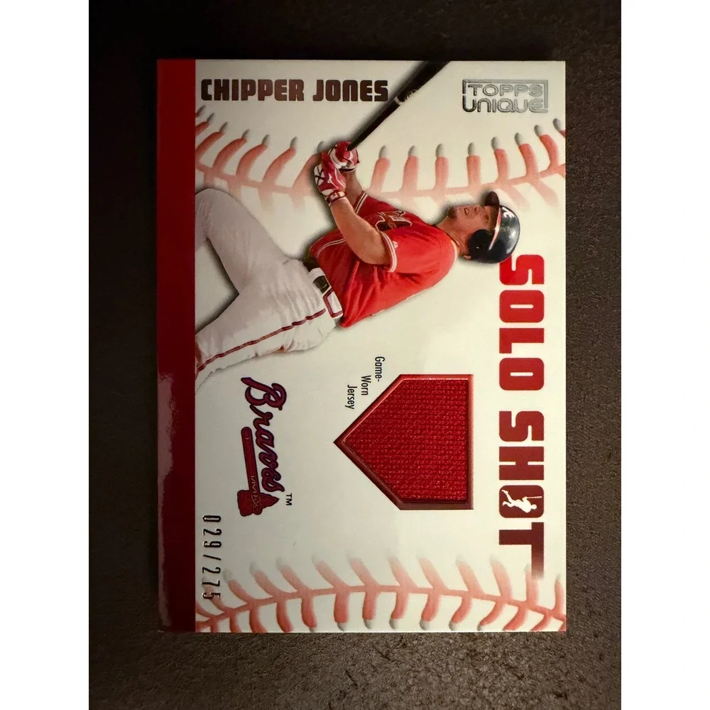 2009 Topps Unique Chipper Jones Solo Shot Game Worn Jersey Relic /275 SSR-CJ